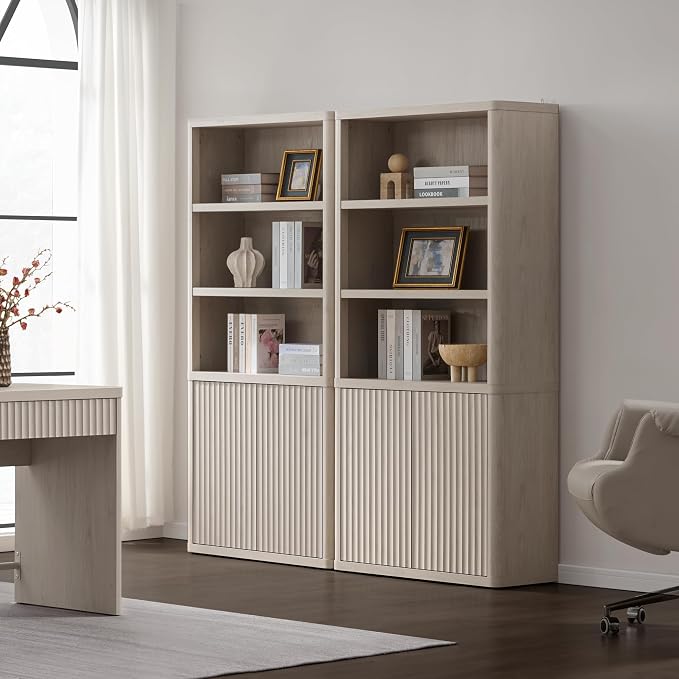 SICOTAS Book Shelf with Doors 71" Tall 6 Tier Bookshelf with Adjustable Shelves - Image 7