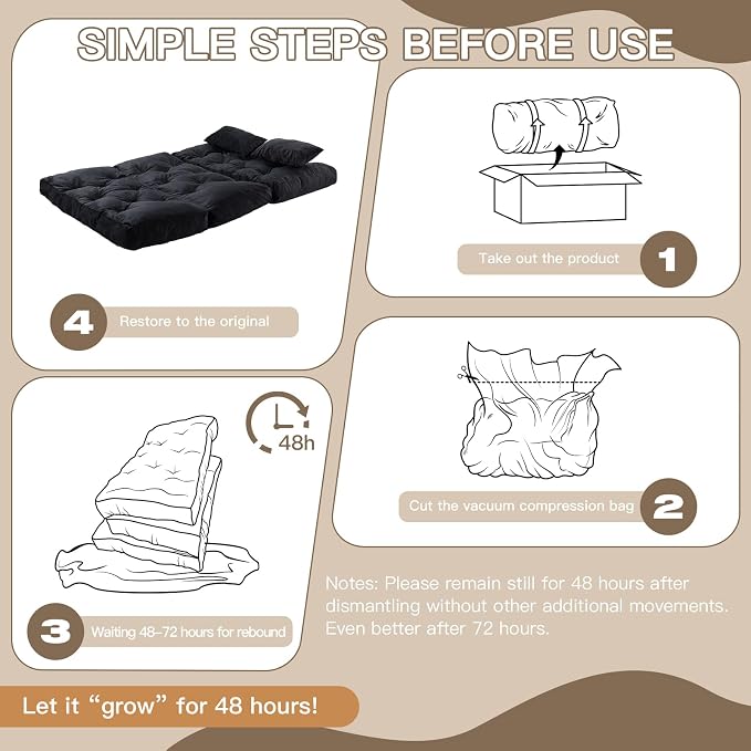 Folding Sofa Bed, Convertible Sleeper Chair - Image 9