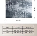Entryway Rug 3x5 Dark Grey Bedroom Area Rug Washable Non Slip Abstract Boho Rugs - Image 2