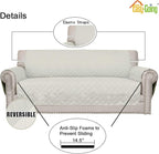 Easy-Going Reversible Couch Cover, 4 Seater Sofa, Ivory/Ivory | XX-Large Sofa - Image 3