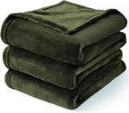 BEDELITE Fleece Blanket Soft Plush Twin Size Blanket Olive Green 60"x80" | - Image 9