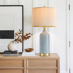 24.25" Modern Ceramic Blue Table Lamps Set of 2 - Image 6