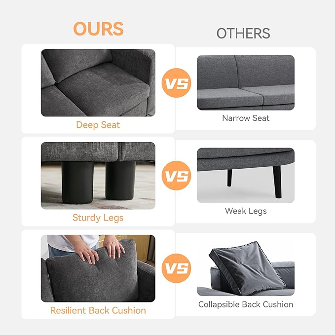 WUTUTUEE 107”Modular Sectional Sofa Convertible U Shaped Sofa Couch Set - Image 5