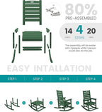 SERWALL Outdoor Rocking Chair, Oversized Rocking Chair - Image 5