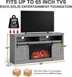 YESHOMY Fireplace TV Stand for Television up to 65+ Inch - Image 2