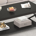 HSH Black Coffee Table Modern, 47 Inch Simple Rectangle Cocktail Table - Image 7
