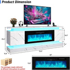 chartustriable 71IN LED TV Stands w/40 inch Fireplace Power Outlet - Image 2