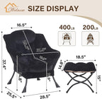 Welnow Lazy Chair with Ottoman, Modern Accent Chair with Armrests and a Side - Image 3