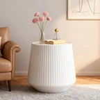 19.68" Round Marble End Table, Modern Cup Shaped Side Table - Image 5