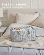 Blissful Diary Floral Diaper Caddy Organizer, Stylish Nursery Storage Basket - Image 4