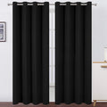 Black Thermal Blackout Curtains/52 x 95 Inch/Set of 2 Panels Room Darkening by Lemomo