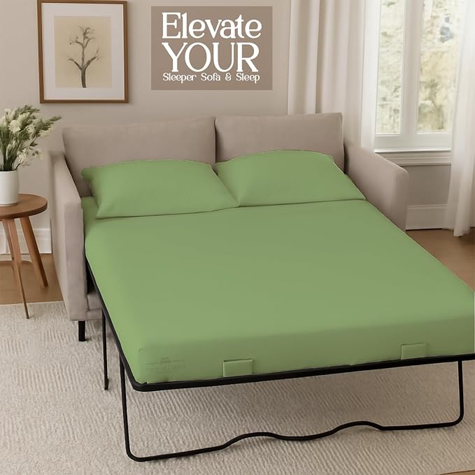 Sleeper Sofa Bed Sheet, 100% Cotton 400 Thread Count, 4 Piece Set, Deep Pocket - Image 5