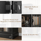 QUW Modern 65" Tall Display Cabinet, Farmhouse Curio Cabinets - Image 7