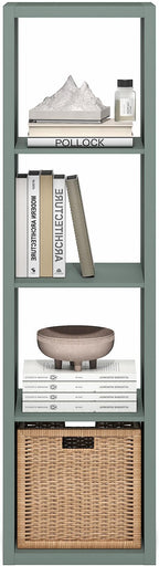 Furinno Cubicle Book Shelf, Vertical 4-Cube Bookshelf, Extra Thick Horizontally - Image 7