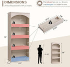 IFGET 76" Tall Arched Bookcase - Image 2