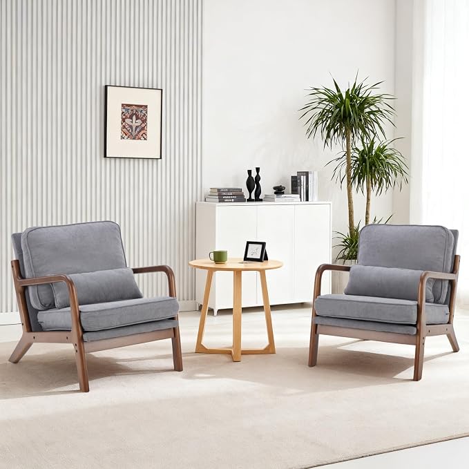 DUMOS Mid Century Modern Chairs Set of 2, Accent Chair by DumosLifestyle