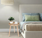Small Side Table, Rattan Nightstand, Round End Boho Bedside Accent Mid-Century - Image 4