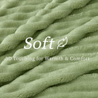 BEDELITE Ribbed Twin Blanket for Couch & Bed, Sage Green, Warm Yet Lightweight - Image 4