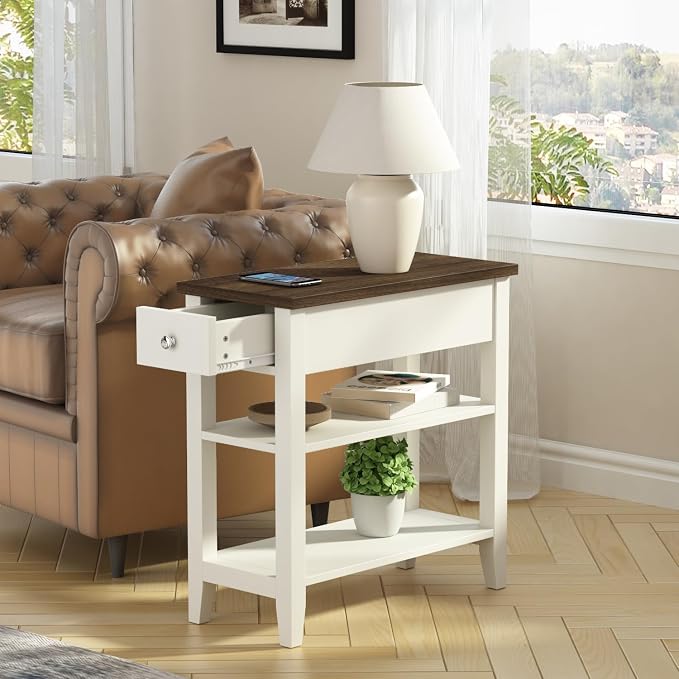 ChooChoo Side Table Living Room, Narrow End Table by ChooChoo