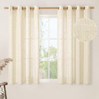 45 Inch Length Linen Curtains for Bedroom 2 Panels Set, 52 X 45 Inch | Beige by LAMIT