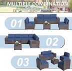 ALAULM 6 Pieces Patio Furniture Set, Oversized Seat/Armrest and High Back - Image 7
