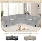 Arfntevss Sectional Recliner Couch Covers Velvet Washable Corner Sectional Sofa - Image 3