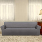 PureFit Stretch Couch Covers for Sofa 4 Seater Slipcovers Light Gray | 1-Piece - Image 2