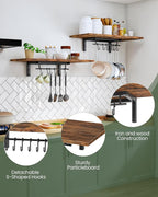 CHOEZON Wall-Mounted Pot Racks, Floating Shelves, Vintage Pot Hangers - Image 6
