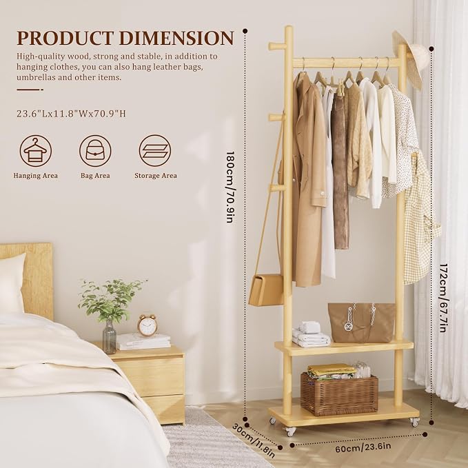 Taitiy Coat Rack Freestanding Clothing Rack - Image 2