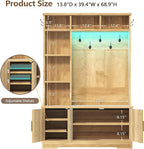 CSZZD Hall Tree with Bench and Shoe Storage, Fluted Entryway Bench with Coat - Image 3