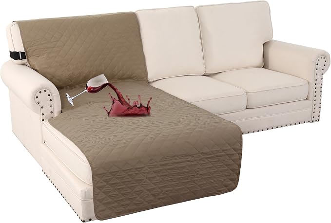Turquoize 100% Waterproof Sofa Covers Chaise Lounge L Shape Sofa Protector Slip by Turquoize