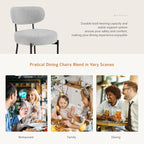 Sweetcrispy Dining Chairs Set of 6, Boucle Upholstered Modern Mid Century Round - Image 6
