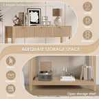Nasonet Fluted Console Table, Wooden Sofa Table - Image 4