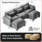 Marsail Modular Sectional Sofa 110.6" U-Shaped Modern Comfy Cloud Couch - Image 2