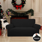 Easy-Going Stretch Loveseat Couch Covers Washable Black | 1-Piece Loveseat - Image 2