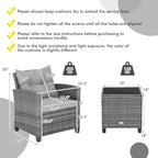 COSTWAY 3-Piece Patio Furniture Set, Outdoor Wicker Rattan Sofa - Image 4