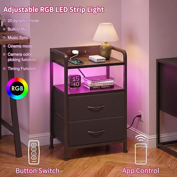 Fixwal Night Stand for Men Bedroom - Image 4