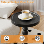 Rubber Wood‌ Small Side Table, Solid Wood‌ Round End Tables - Image 4