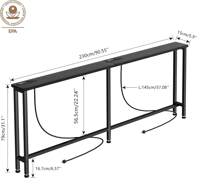 Keelian 90" Narrow Sofa Table - Image 3