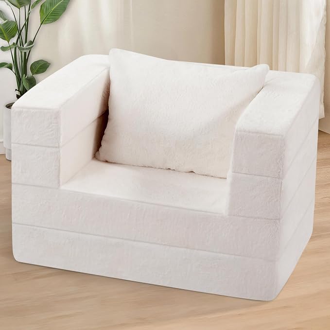 Futon Sofa Bed with Pillow, 3-in-1 Sleeper Sofa Bed with Removable Cover - Image 2