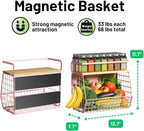 Magnetic Shelf for Fridge with Wood Lid, Fruit Potato and Onion Storage Bins - Image 5