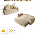 63 Inch Sleeper Sofa Bed, 3 in 1 Pull Out Couch Bed - Image 3