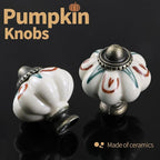 Ivory Pumpkin Knobs 12 Pack Ceramic Cabinet Knobs Vintage Drawer Pulls - Image 5