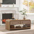 Oak&Sparrow 48'' Boho Coffee Table, Thickened Arc-Shaped Coffee Table - Image 6