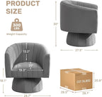 Swivel Accent Barrel Chair, Cute Comfy Small Round 360° Arm Chair. Velvet Sofa - Image 2