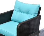 Outsunny 5 Pieces Rattan Wicker Lounge Chair Outdoor Patio Conversation Set - Image 8