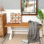 LuxenHome 45" Farmhouse Entry Table, Rustic Bench, Distressed White Coffee Table - Image 8