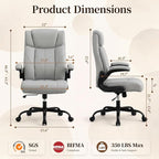 Office Chair, Leather Ergonomic Computer Desk Chair - Image 2