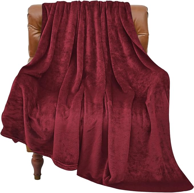 BEDELITE Fleece Blanket Soft Plush Twin Size Blanket Burgundy 60"x80" | Ultra by BEDELITE