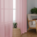 Chyhomenyc Blush Pink Sheer Curtains 84 Inches Long 2 Panels | Light Filtering - Image 7
